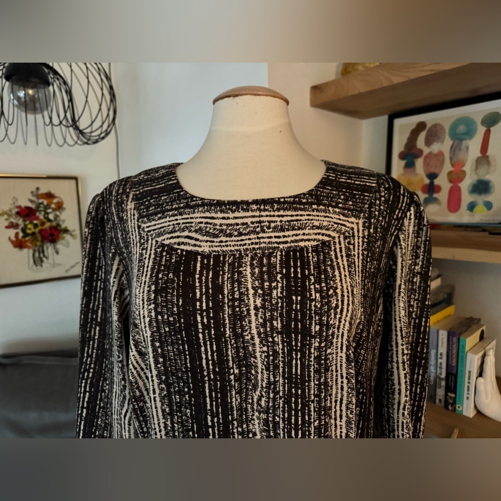 Vintage/handmade Black and White Striped Dress - Picture 3 of 6